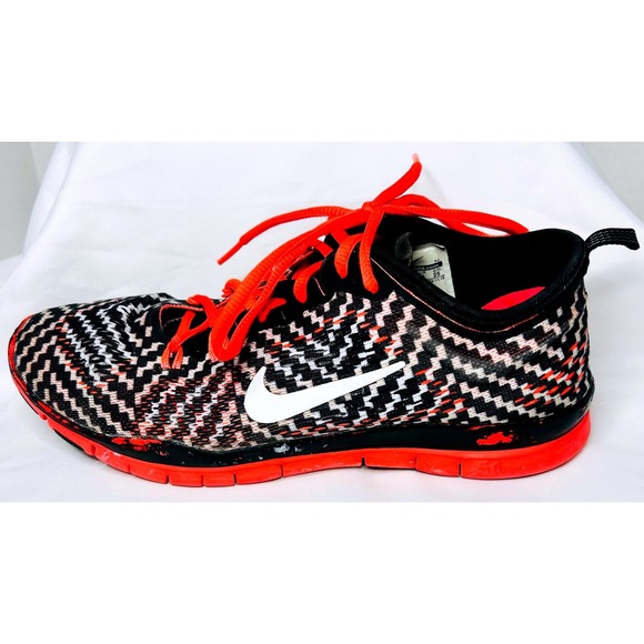 Nike Free 5.0 TR Fit 4 Women's Training Shoe~ Black/White/Coral~ Women's Size 8 - Picture 12 of 14